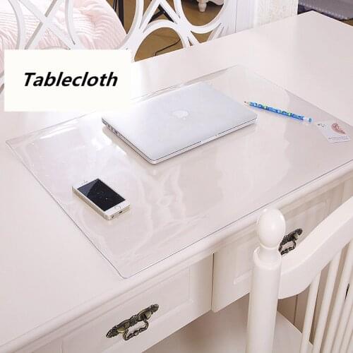 Student Table Mats Transparent Tablecloth Crystal Table Mat Desk Protection Pad PVC Transparent Soft Glass Table Cloth