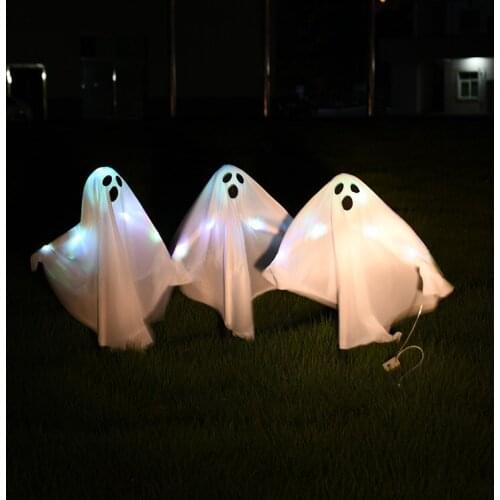 Halloween decorations scary little ghost black and white decoration outdoor haunted house decoration hanging decorations