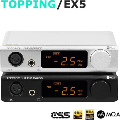 TOPPING EX5 MQA DAC Headphone Amplifier ES9038Q2M*2 Bluetooth 5.0 Decoder with Remote Control