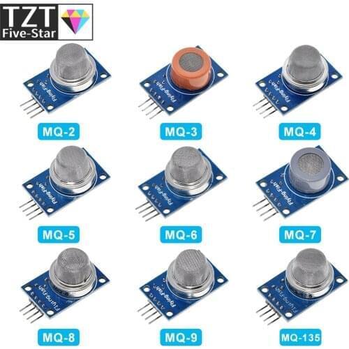 TZT 9 PCS/1 Lot Gas Detection Sensor Module MQ-2 MQ-3 MQ-4 MQ-5 MQ-6 MQ-7 MQ-8 MQ-9 MQ-135 Sensor Module Gas Sensor Starter Kit
