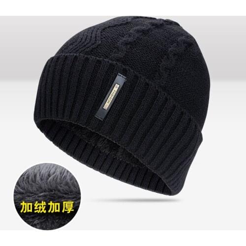 Winter Middle-aged and Elderly Mens Knitted Hat Warm Hat Outdoor Ski Hat Beanies for Men Bonnets