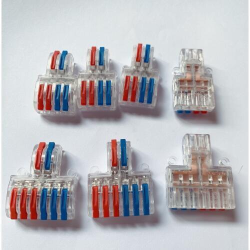 1/3/5pcs/Lot SPL-42/62 Mini Fast Wire Connector Universal Wiring Cable Connector Push-in Conductor Terminal Block transparent