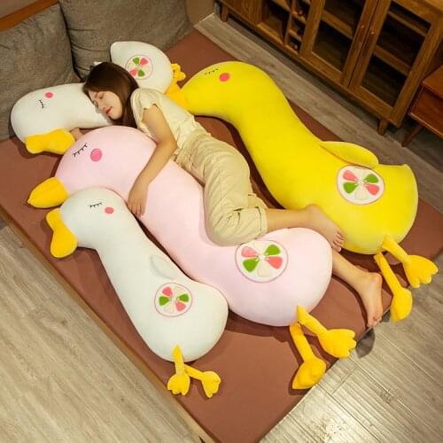 1pc 80-120 Cute Long Duck Plush Toys Realistic Animals Stuffed Doll Soft Lovely Goose Toys Boyfriend Pillow Gift For Kids Baby