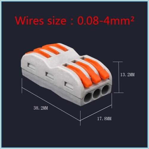10pcs Universal phase two wire lamp FD-3 six - hole wire connector quick terminal