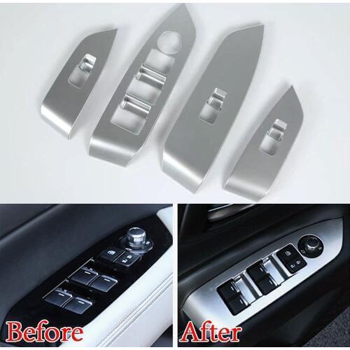 ABS Car Interior Door Window Lift Button Panel Cover Trim 4x For Mazda CX-5 2017