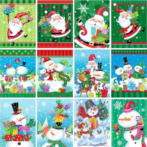 Diamond Painting Diy 5d Christmas Snowman Santa Claus Cross Stitch Kit Printing Christmas Animal Home Decoration Handmade Gifts