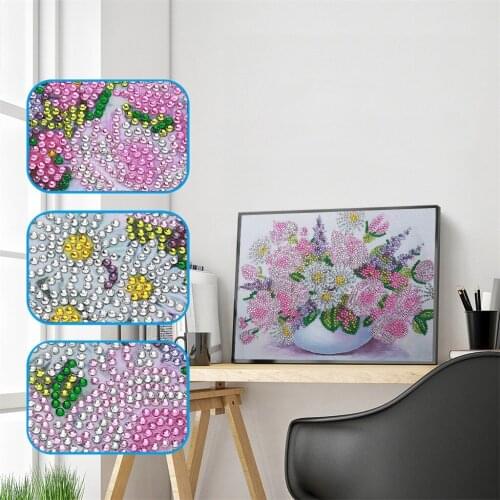 Diamond Painting Special Shaped Vase Flower DIY Partial Drilled Floral Picture Diamond Embroidery Home Decor Handmade Art Crafts