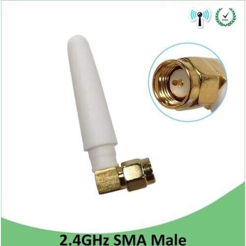 5pcs 2.4GHz antenna wifi SMA Male Connector 2~3dbi 2.4 ghz antena wi fi Small Size antenne white wi-fi antenas antennas router
