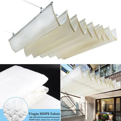 HDPE White Retractable Sunshade Net Balcony Plants Sun-Proof Cloth Courtyard Privacy Netting Swimming Pool Awning Sunshade Nets