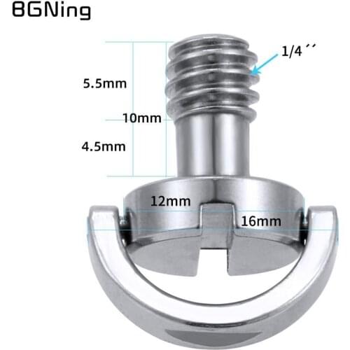 BGNING 1/4 Inch Camera Screw D-Ring For Camera Tripod Monopod Quick Release Plate Baseplate Rig 1pcs 10pcs 100pcs Optional Parts