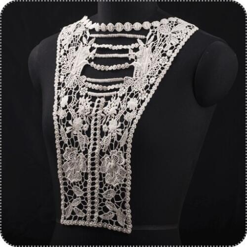 Flower collar water-soluble White lace embroidery DIY wedding dress, skirt, headgear, garment accessories MC08