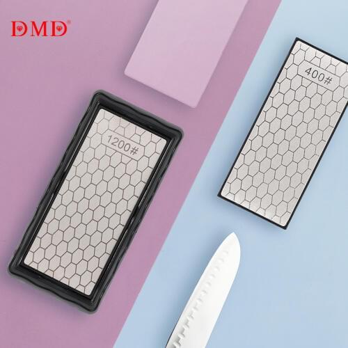 DMD Double-Side Sharpener Diamond Whetstone Knife Sharpening Stone Kitchen Grit Chef Knife Grinding Tool 400/600/1000/1200