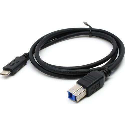 USB 3.1 USB-C Cable Type C Male Connector to USB3.0 Standard B Male Data Cable for Apple Macbook & Laptop Black