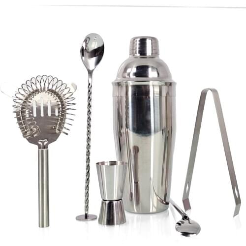 6-Piece Bartender Kit Cocktail Shaker Set Home DIY Suit for Mixed Drinks Martini Stainless Steel
