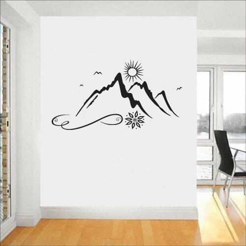 Beautiful Natural Landscape Sun Mountain Peaks Wall Sticker Home Decor Living Room Bedroom Wallpaper Mural Z616