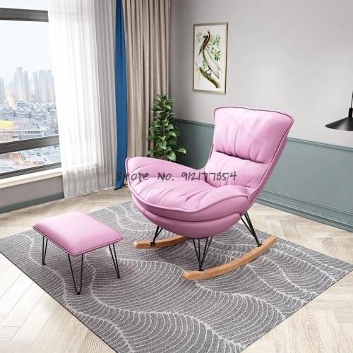 Nordic net red rocking chair lazy leisure lounge chair household light luxury rocking chair living room nap balcony single sofa
