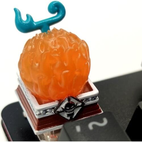 Handmade Burning Fruit of Devil Fruit Anime keycaps For cherry mx mechanical keyboard Resin Keycap personality replacement part