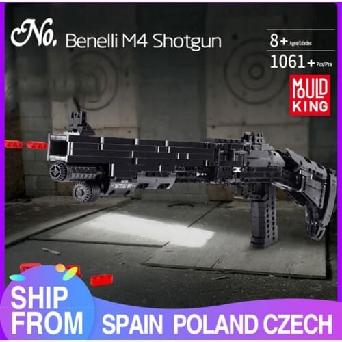 MOULD KING Assembly Block Gun The BENELLI M4 Super 90 Weapon Automatic Gun Model sets Building Blocks Bricks Kids DIY Toys Gifts
