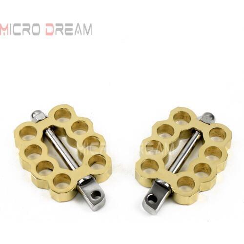 Motorbike Brass Footpeg Male-Mount Foot Peg Twin Knuckle Footrest Pedal for Harley Softail Touring Sportster XL883 XL1200 Custom