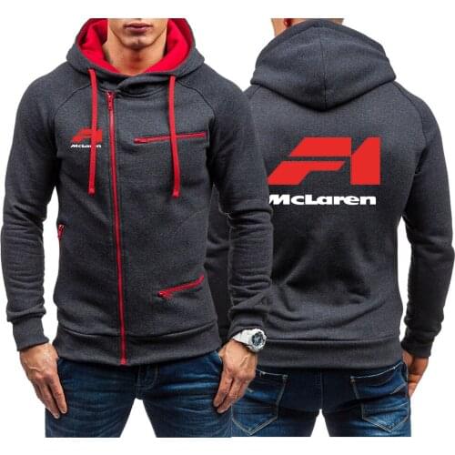 McLaren Logo 2021 Hoodies Men Autumn Winter Fleece Jacket Male Casual Sportswear Zip Harajuku Hooded Sweatshirt Latest Coats