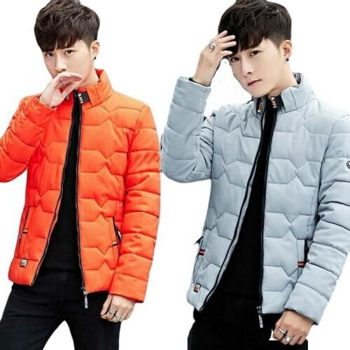Men Warm Coat Mens Thicken Warm Cotton Padded Parkas Youth Jacket Mens Wear Coat Youth Warm Clothing