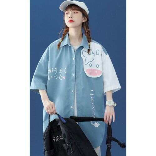 Mens loose fitting short sleeve shirt summer splicing 5-sleeve lining clothing fashion brand large casual couple thin jacket