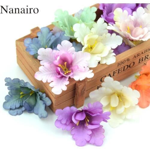 100pcs/lot 6cm Artificial Silk Orchid Flower Head For Home Wedding Decoration DIY Wreath Gift Scrapbooking Craft Fake Flowers