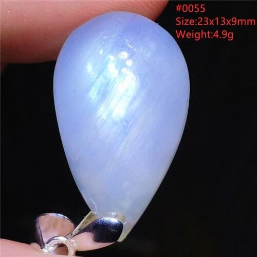 Natural Blue Light Moonstone Gemstone Women 18x15x7mm Rectangle Rare Clear Pendant Moonstone Oval Necklace Rare Jewelry AAAA