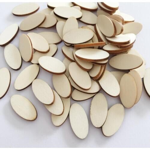 Natural Oval Wood Chips DIY Handmade Wooden Board Material Wooden Disc Art Craft 100PCS Baby Toys 2-4 Years,5-7 Years