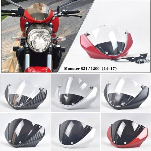Bare Bicycle Smoke Windshield Deflector W / Bracket Mounting Screws for DUCATI MONSTER 821 1200S 2014-2017