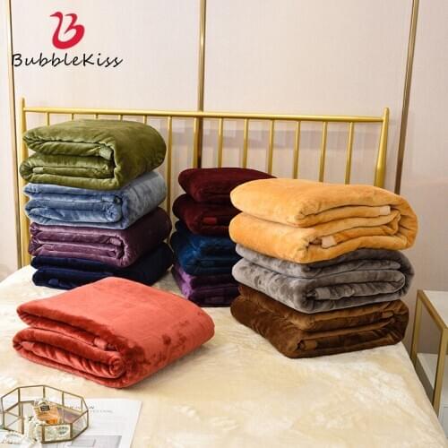 Bubble Kiss Coral Fleece Throw Blanket Solid Color Blankets For Beds Sofa Blanket Travel Portable Office Siesta Cover Blanket