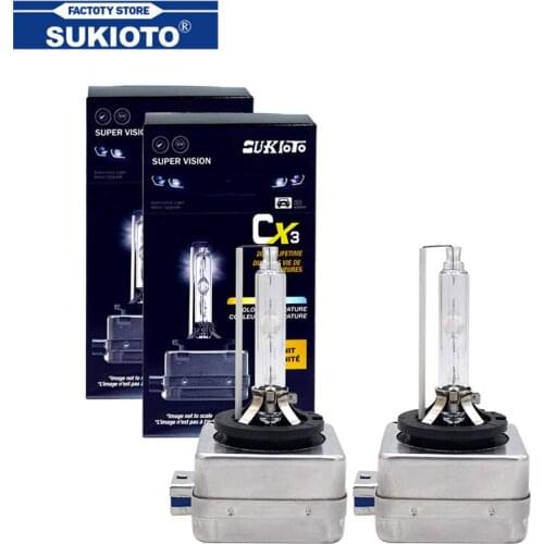 SUKIOTO Genuine 2PCS D8S 25W 4300K 6000K 8000K HID Xenon Bulbs 35W Xenon D8S Auto Bulb OEM 66548 Car Light Replacement Lamps