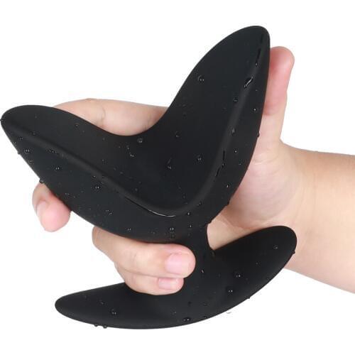 Opening Anal Butt plug Soft Silicone V Big Anal Dilator Expander Massage Stimulator Adult Lesbian Gay Anal Sex Toy for Women Men