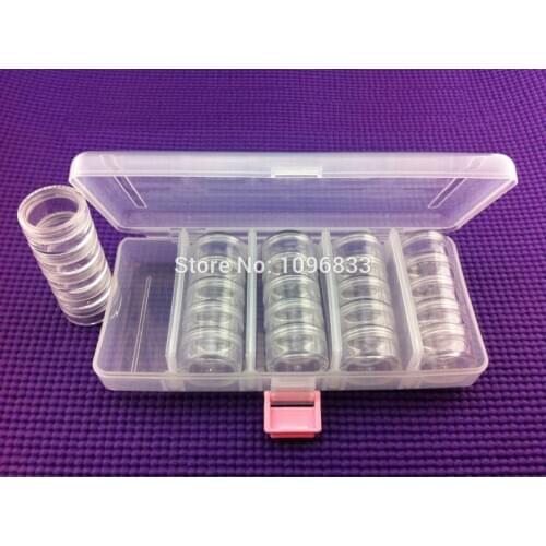 Plastic Storage box, Collecting Box, 5ML Conjoined Jars 5PCS in One Unit, Stackable Jar, Overlapped Jars, 5 Units in 1 Pack
