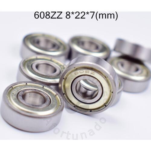 608 608ZZ 8*22*7(mm) 10pieces bearing free shipping ABEC-5 bearings metal Sealed Bearing 608 608Z 608ZZ chrome steel bearings