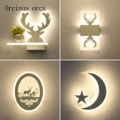 Postmodern minimalism shadow wall lamp living room hallway bedroom bedside lamp creative personality animal LED wall lamp