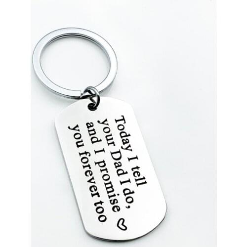 Oeinin Simple Keychain Man Key Today I Tell Your Dad I Do I Promise Holder Bags Unisex Silver Color Zinc Alloy Key Chain Pendant