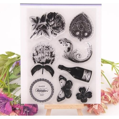 Clear Stamp for Scrapbooking Transparent Stamps Silicone Rubber Stamps for Card Making DIY Photo Album Decor Butterfly