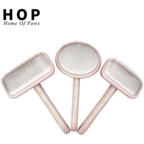 Pet supplies airbag beauty comb stainless steel needle comb solid wood pet comb
