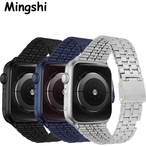 Strap For Apple Watch band 44mm 40mm Stainless steel metal bracelet correa for Apple watch 6 5 4 3 SE for iWatch band 42mm 38mm