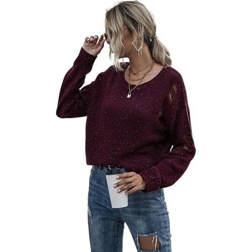 Long Sleeve Hollow Knitted Sweater Fashion Casual Tops Blouse Blusas Womens O Neck New Winter Clothes Fall Coat