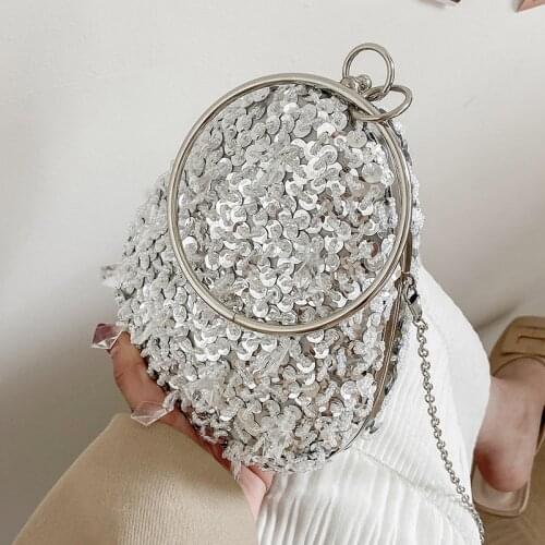 Steel Products Ladies Chain Shoulder Messenger Bag 2021 New Portable Lipstick Bag Korean Sequined Box Simple and Fashionable