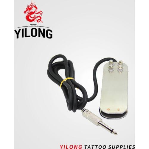 YILONG Free Shipping Professional SLIVER Tattoo Machines Power Supply Mini Flat Foot Switch Pedal for Tattoo Machine GUB