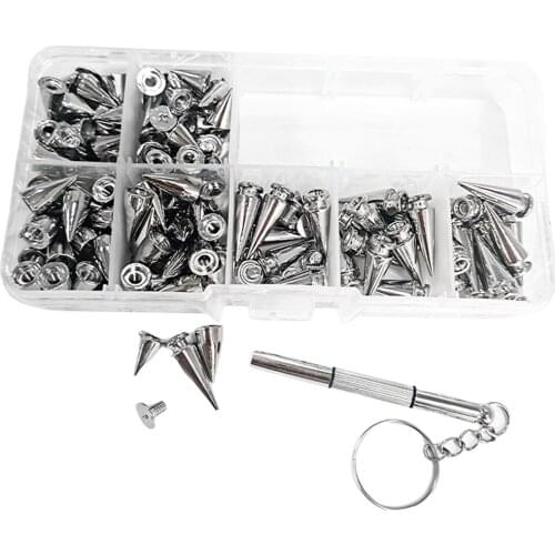 Punk Style Rivet Alloy Small Multi-shape Cone Back Studs Spikes Nails Button Kit Tools Leather Clothing DIY Crafts Component
