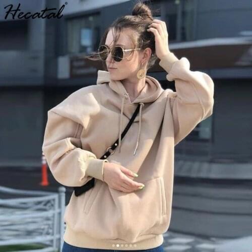 Heeatal Hoodie Women Sweatshirts Winter Fashion 2021 Oversize Ladies Pullovers Warm Pocket Hooded Jacket Sudaderas Para Mujer
