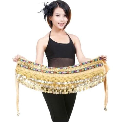 2016 Women cheap 248 coins belly dance hip scarf new belly dancing waist belts for sale 9 colors available