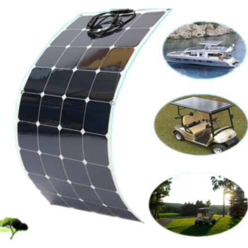 100w Flexible Solar Panel PV Photo-voltaic Boat Marine Caravan Home 12V battery