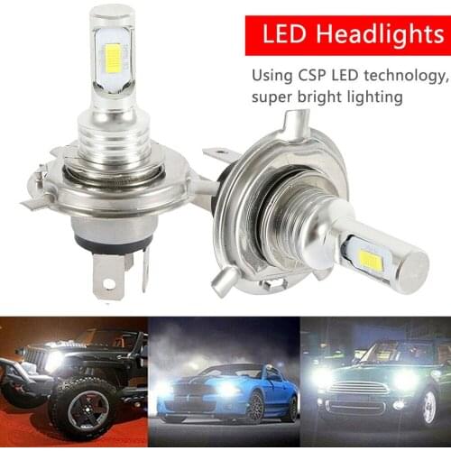 2pcs H4 9003 HB2 40W Car SUV Vehicle LED Headlight Bulb Kit High Low Beam Canbus 7000LM 6000K White Driving Light Fog Lamp