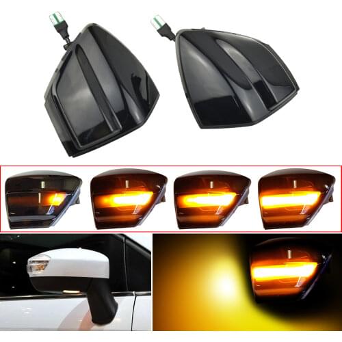 2Pcs Dynamic Side Wing Mirror Indicator Light LED Turn Signal Light For Ford S-Max 2007-2014 C-MAX Kuga C394 2008-2012