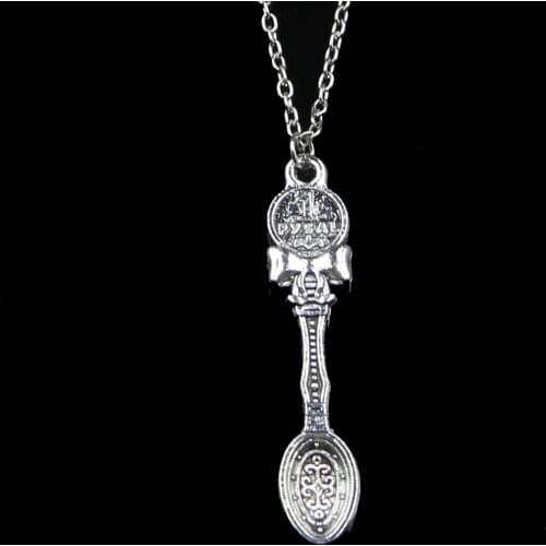 20pcs 53*11mm kitchen cooking spoon Pendant Necklace Link Chain For Female Choker Necklace Creative Jewelry party Gift